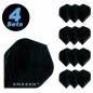 Preview: 4 Flight Sets (12 Stk) Standard Polyester extra strong schwarz transp