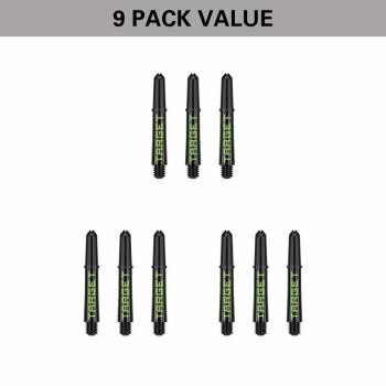 Shaft set (9 pcs) Nylon Pro Grip TAG black & green 2BA