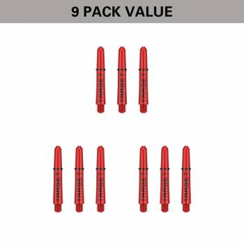 Shaft set (9 pcs) Nylon Pro Grip TAG red & black 2BA