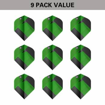 3 Flight Set (9 pcs) Target TAG black & green