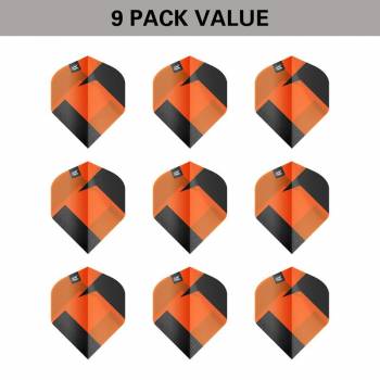 3 Flight Set (9 pcs) Target TAG black & orange