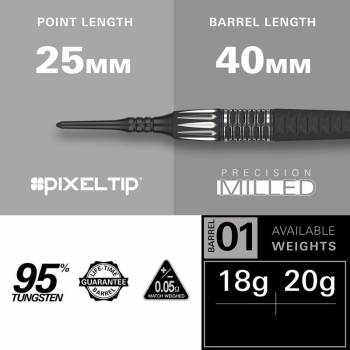 Soft Dartset (3 Stk) Phil Taylor Raw Power Gen 11 95%