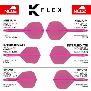 K-FLEX (3 Stk) Flight & Schaft (No 6) neon pink