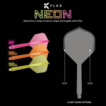 K-FLEX (3 pcs) Flight & Shaft (No 6) neon pink