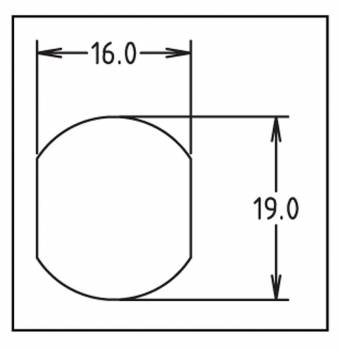 Schloß mit 2 Rundschlüssel KD, Länge 22 mm - 7/8"