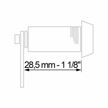 Schloß mit 2 Rundschlüssel KD, Länge 28 mm - 1 1/8"