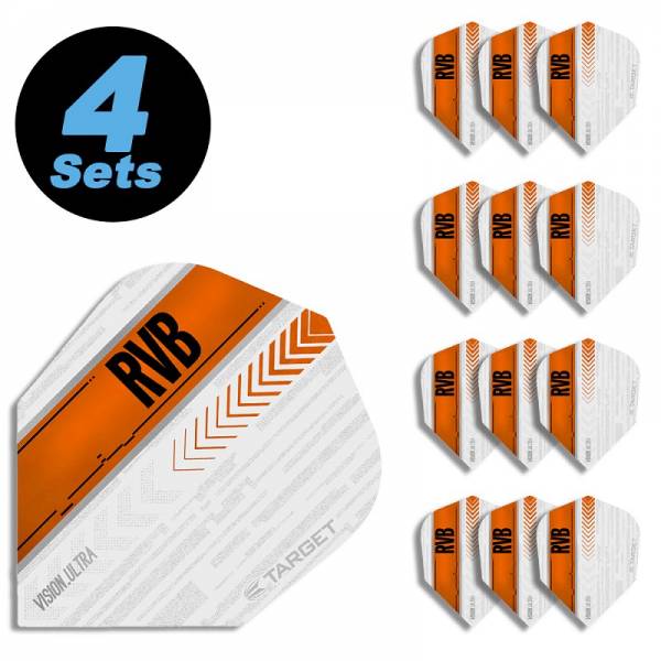 4 Flight Sets (12 pcs) Standard White Vision Raymond van Barneveld RVB