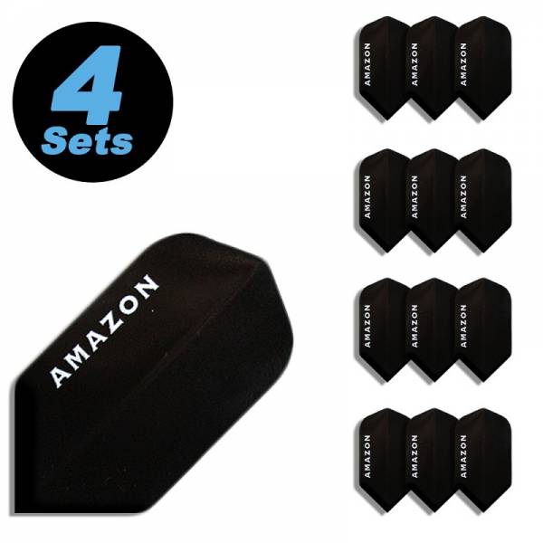 4 Flight Sets (12 pcs) Slim Polyester extra strong black