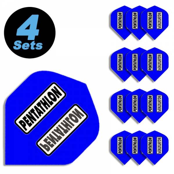 4 Flight Sets (12 pcs) Standard Polyester PenTathlon clear blue