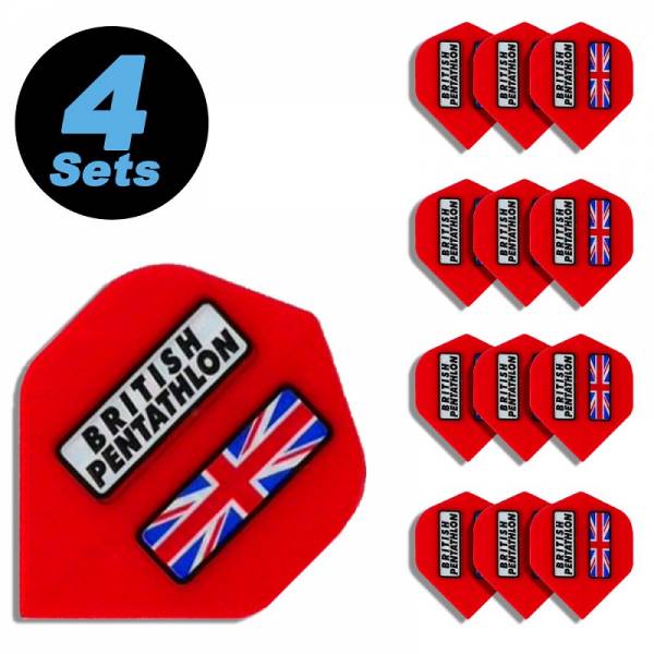 4 Flight Sets (12 pcs) Standard Polyester Extra strong British Pentathlon