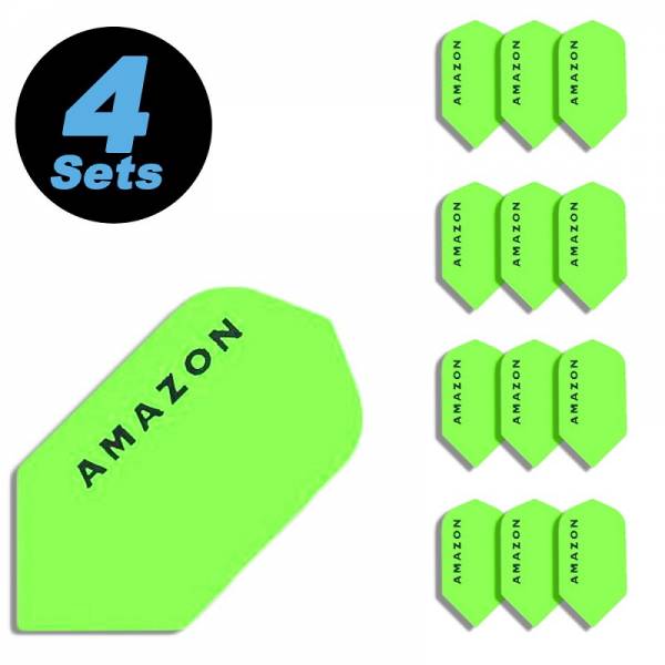 4 Flight Sets (12 pcs) Slim Polyester Extra Strong neon green