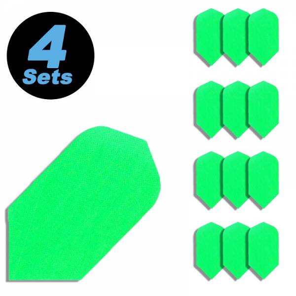 4 Flight Sets (12 pcs) Slim Nylon neongreen