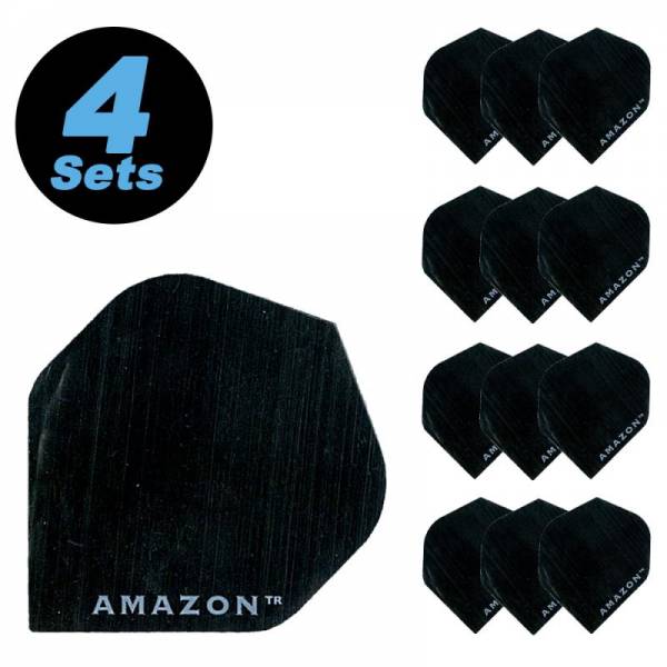 4 Flight Sets (12 Stk) Standard Polyester extra strong schwarz transp