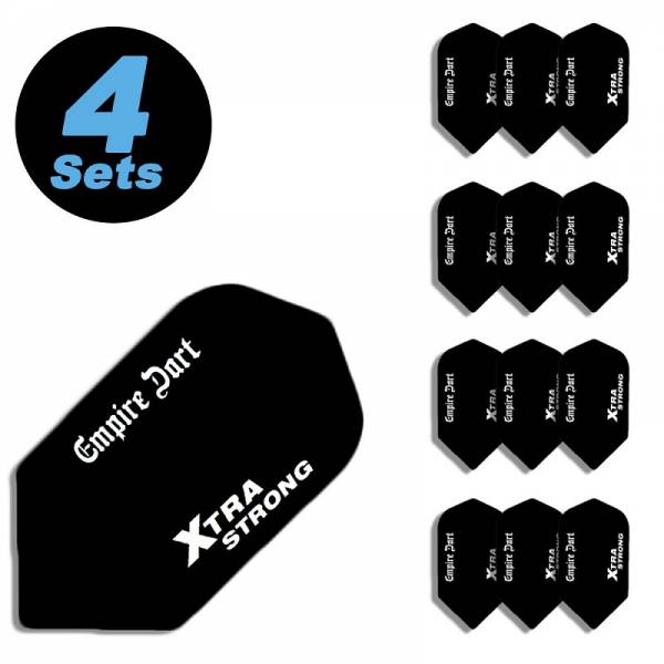 4 Flight Sets (12 pcs) Slim Empire Dart Xtra-Strong black