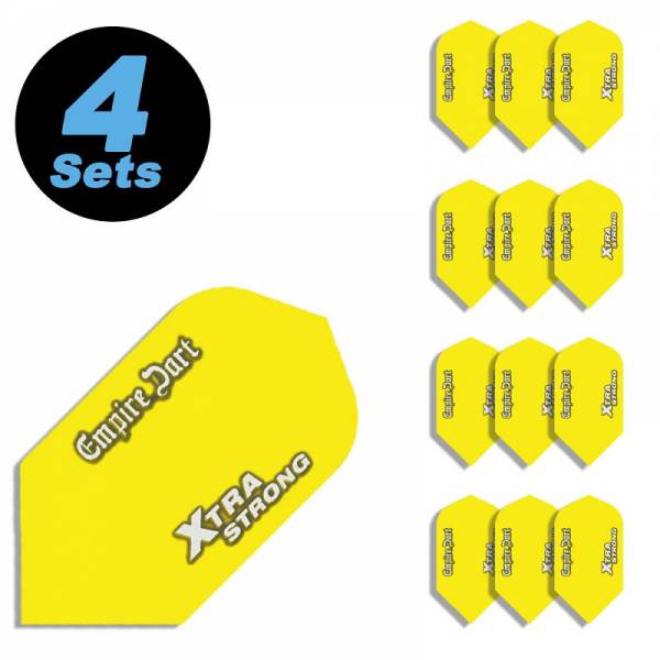 4 Flight Sets (12 pcs) Slim Polyester Xtra Strong neon yellow