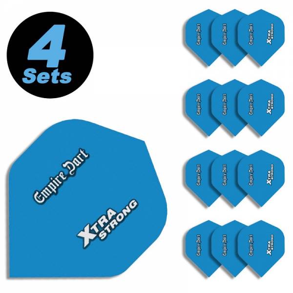 4 Flight Sets (12 Stk) Standard Polyester Dart Xtra-Strong Blau