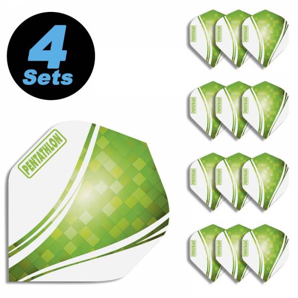 4 Flight Sets (12 Stk) Standard Polyester grün