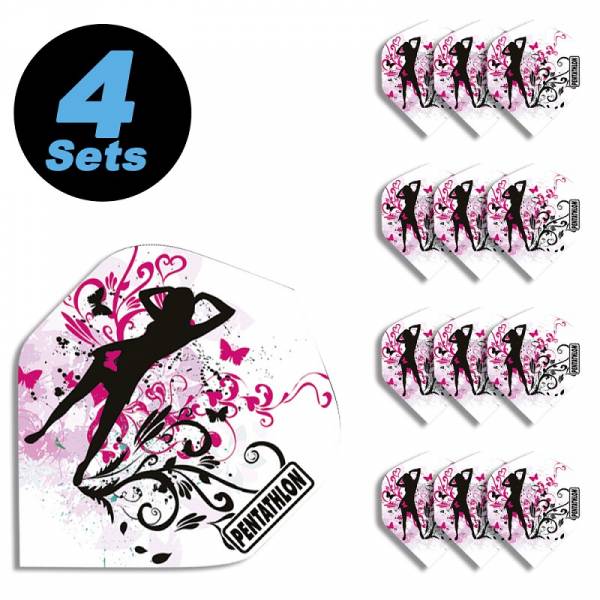 4 Flight Sets (12 Stk) Standard Polyester Girl