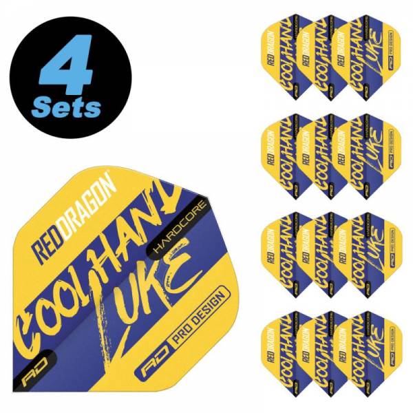 4 Flight Sets (12 pcs) Luke Humphries Signature Yellow Hardcore