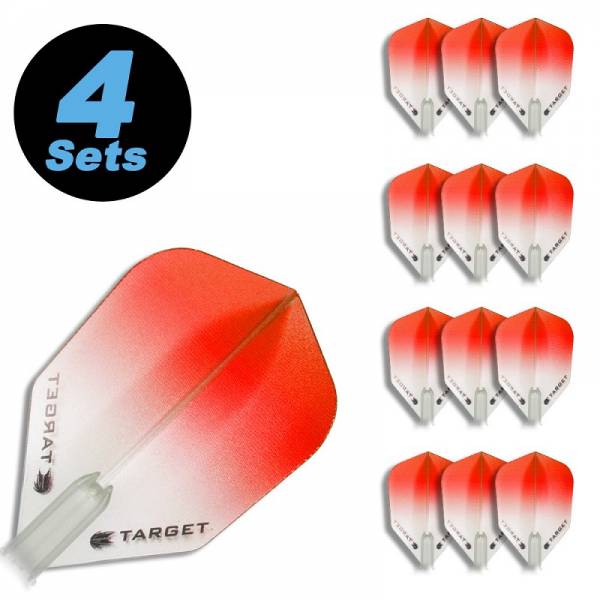 4 Flight Sets (12 Stk.) Standard Polyester Vision rot transparent