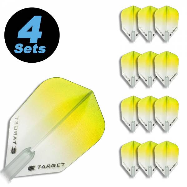 4 Flight Sets (12 Stk.) Standard Polyester Vision gelb transparent