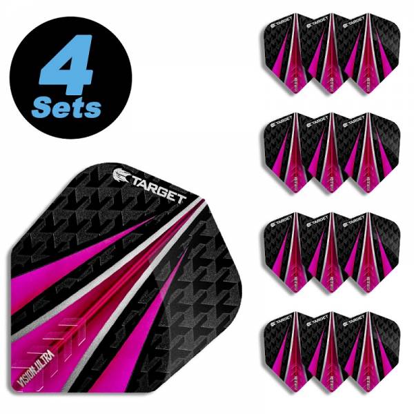 4 Flight Sets (12 pcs) Standard Vision Ultra 2 black/pink