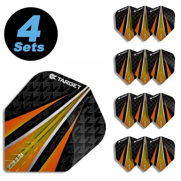 4 Flight Sets (12 Stk) Standard Vision Ultra 2 schwarz/orange