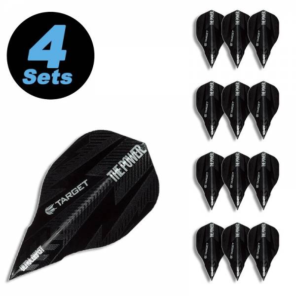 4 Flight Sets (12 Stk) Edge Ultra Ghost Power Bolt schwarz Phil Taylor