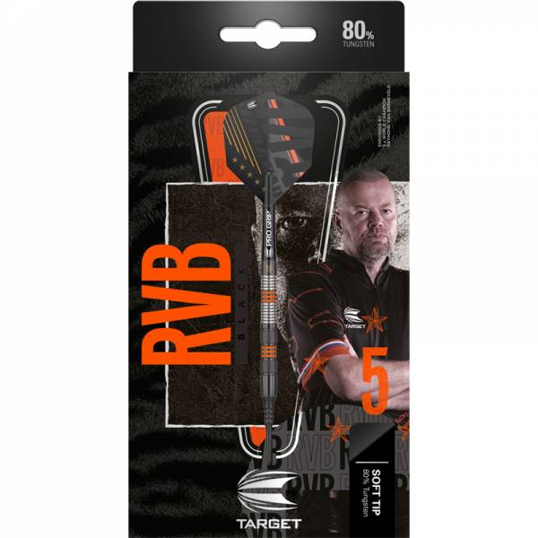 Steel Darts  (3 pcs)  Raymond Van Barneveld 80% Black SP 2023