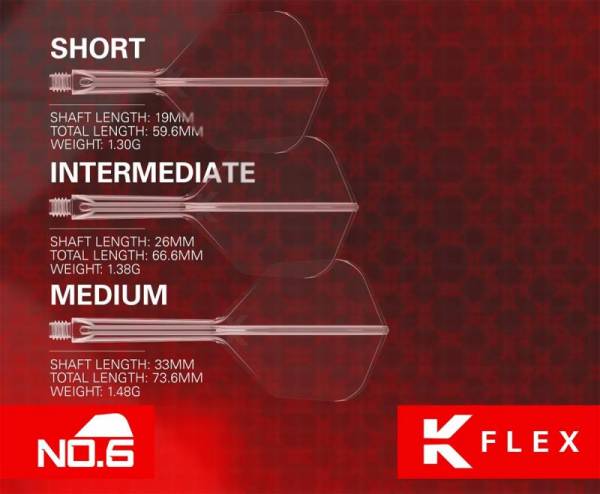 K-FLEX (3 pcs) Flight & Shaft (No 6) red