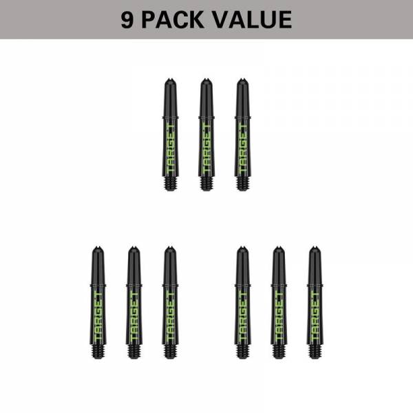 Shaft set (9 pcs) Nylon Pro Grip TAG black & green 2BA