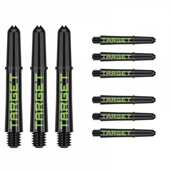 Shaft set (9 pcs) Nylon Pro Grip TAG black & green 2BA