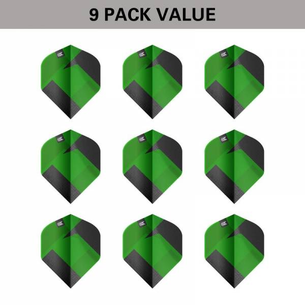 3 Flight Set (9 pcs) Target TAG black & green