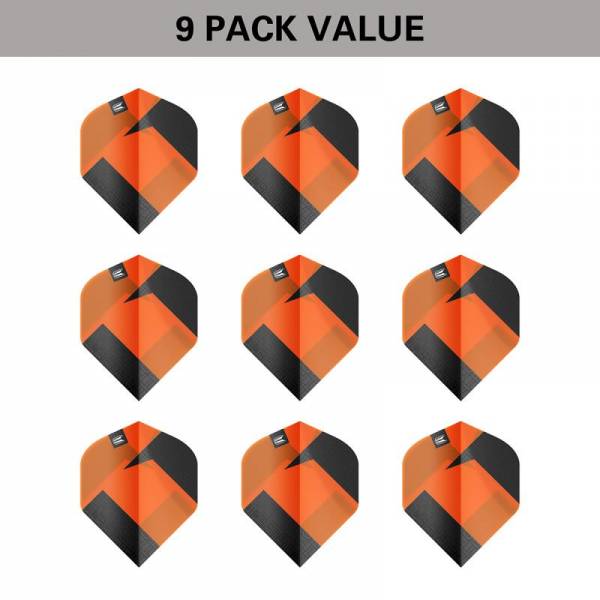 3 Flight Set (9 pcs) Target TAG black & orange