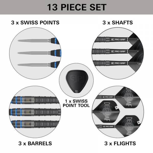 23g Steel Tip Darts (3 pcs.) Jeffrey de Graaf G1 90% SP 2024