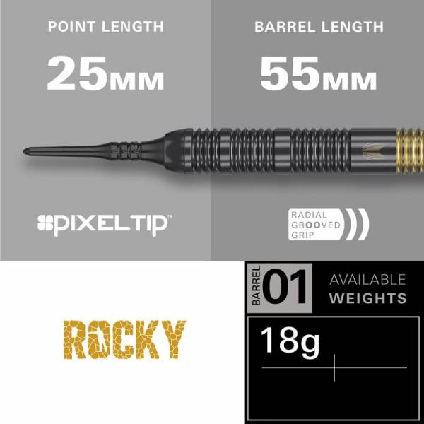 Soft Dartset (3 Stk.) Josh Rock Brass 18g 2025