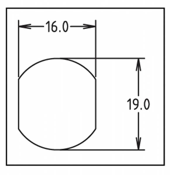 Schloß mit 2 Rundschlüssel KD, Länge 22 mm - 7/8"