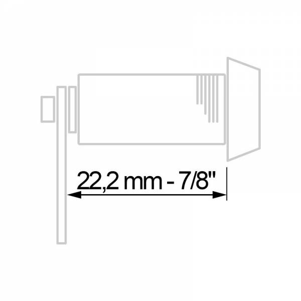 Schloß mit 2 Rundschlüssel KD, Länge 22 mm - 7/8"