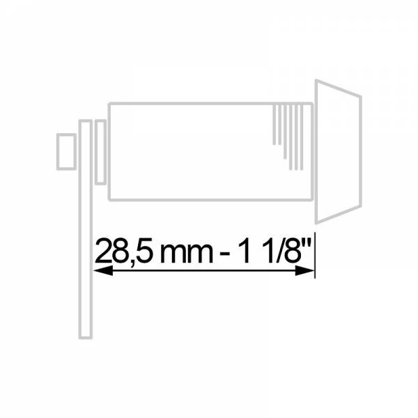 Schloß mit 2 Rundschlüssel KD, Länge 28 mm - 1 1/8"