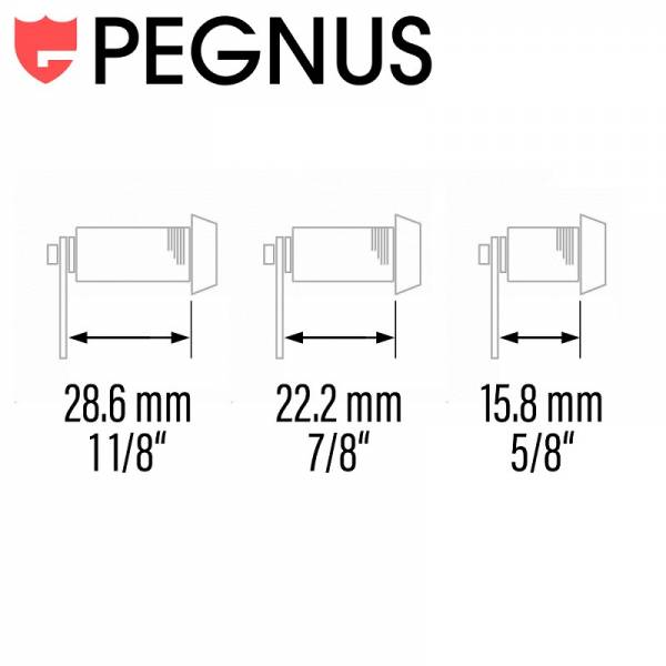 Automaten Service Schloss Pegnus KA C1403 verschiedene Längen 16 mm - 5/8" 22,2 mm - 7/8" 28,6 mm - 1 1/8"