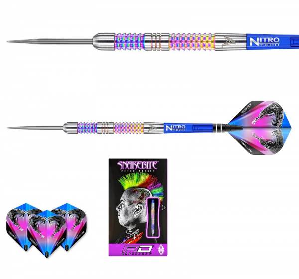 Steel Dartset (3 Stk) Peter Wright Snakebite Rainbow Mamba