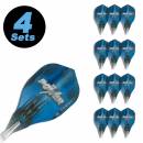 4 Flight Sets (12 Stk.) Edge Vision Power blau