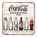 Metall Untersetzer - Coca Cola - Entwicklung der Flasche